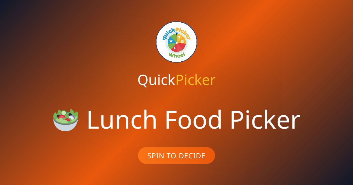 Lunch Food Picker - Random Lunch Ideas Generator