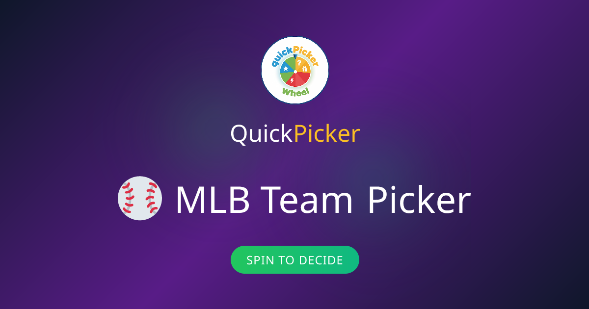MLB Team Picker | Random MLB Team Generator Wheel